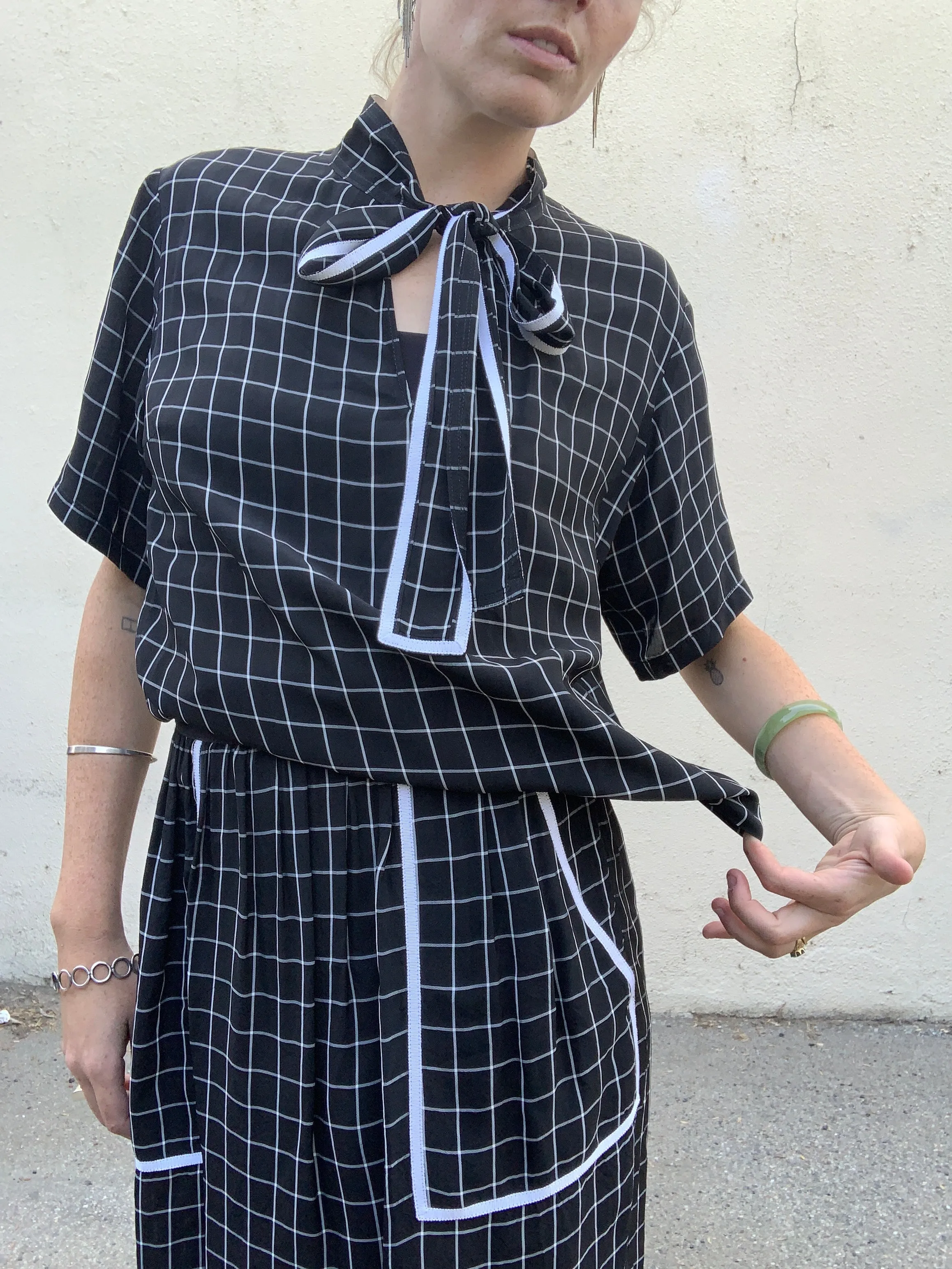 Colovos Asymmetrical Checkered Dress