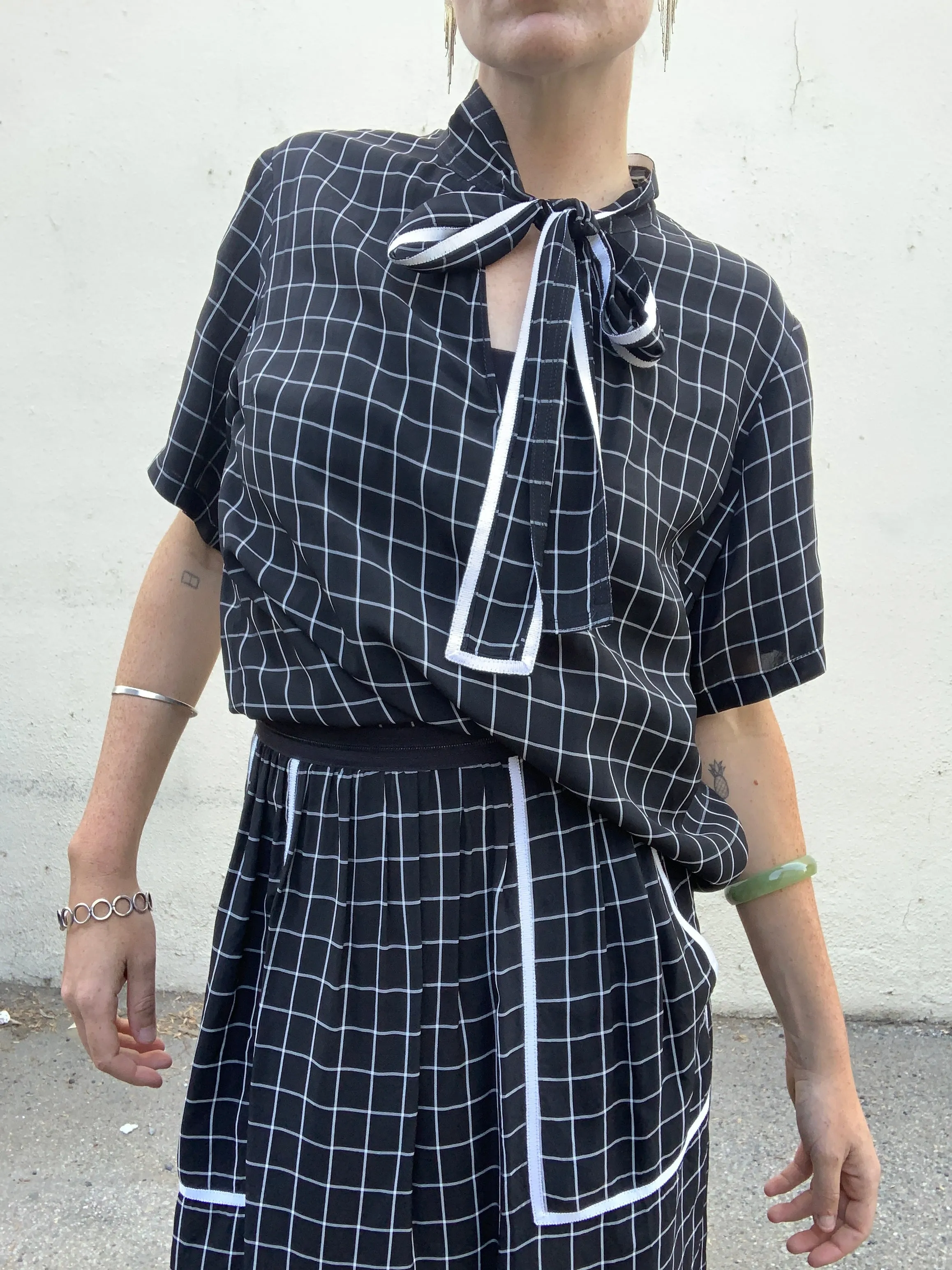Colovos Asymmetrical Checkered Dress