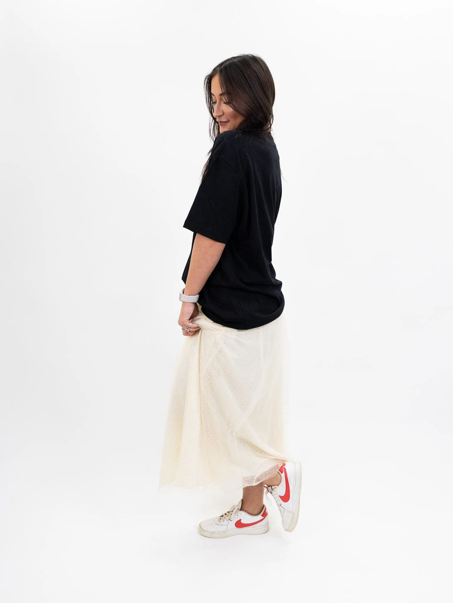 Compania Fantastica White tulle midi skirt