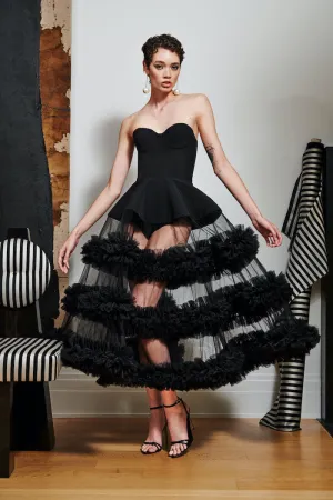 Demi Cup Peplum Tulle Dress