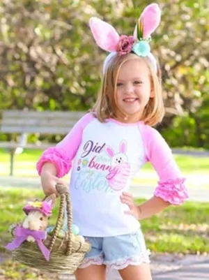 Did Some Bunny Say Eater Ruffle Raglan Top