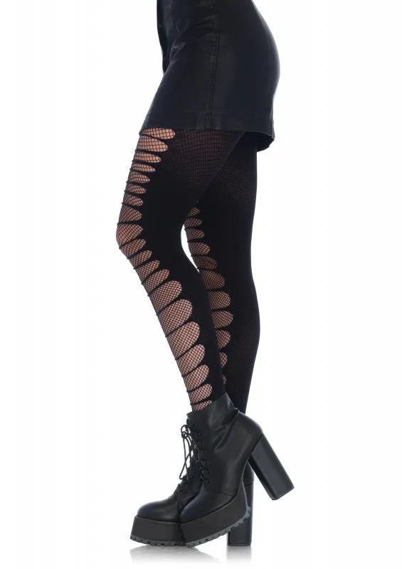 Double Layer Shredded Tights - One Size