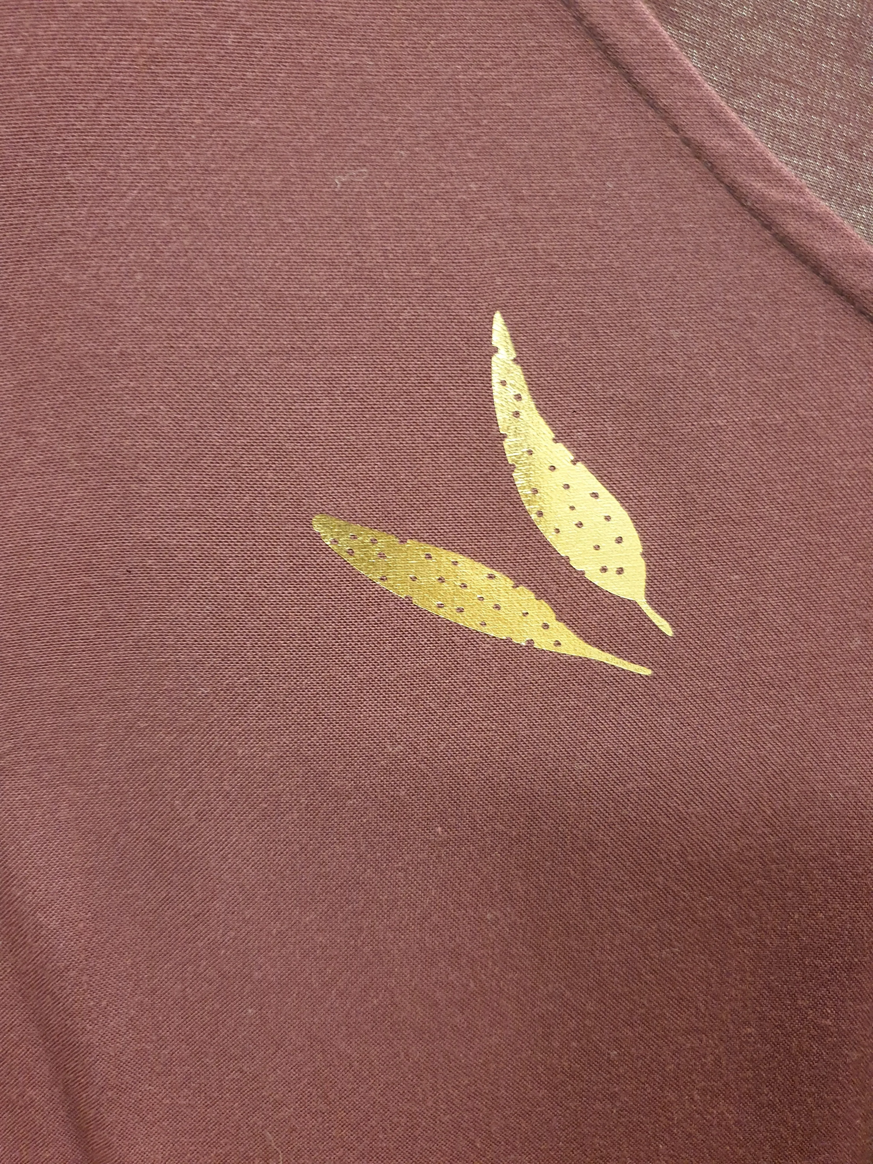 Elm burgundy dress with metallic leaf print size 8