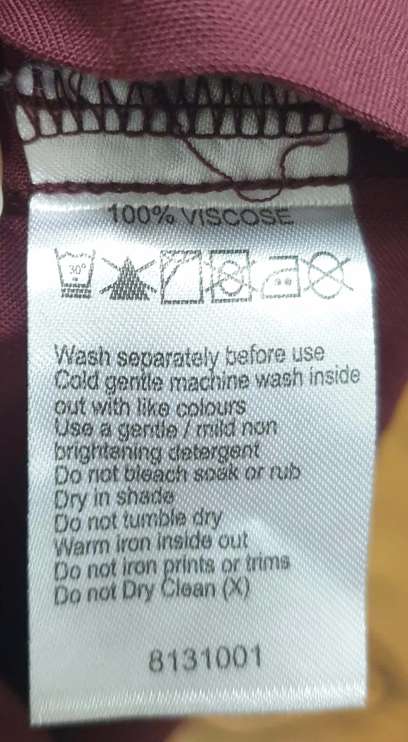Elm burgundy dress with metallic leaf print size 8