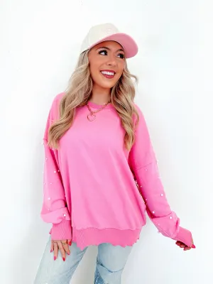 Emi Elevated Pearl Embellished Sweatshirt