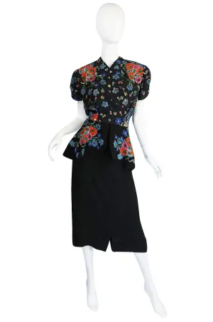 Exceptional 1930s Samuel Kass Sequin Silk Swing Dress
