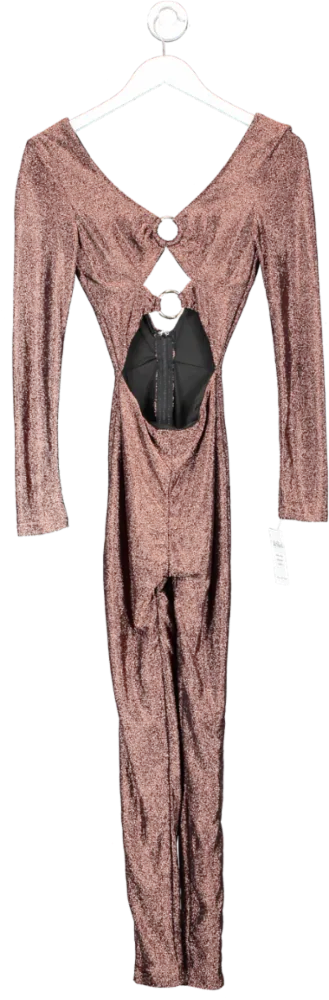 Farai London Metallic Mahina Lustre Copper Jumpsuit UK S