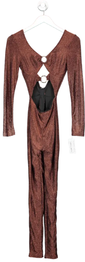 Farai London Metallic Mahina Lustre Copper Jumpsuit UK S