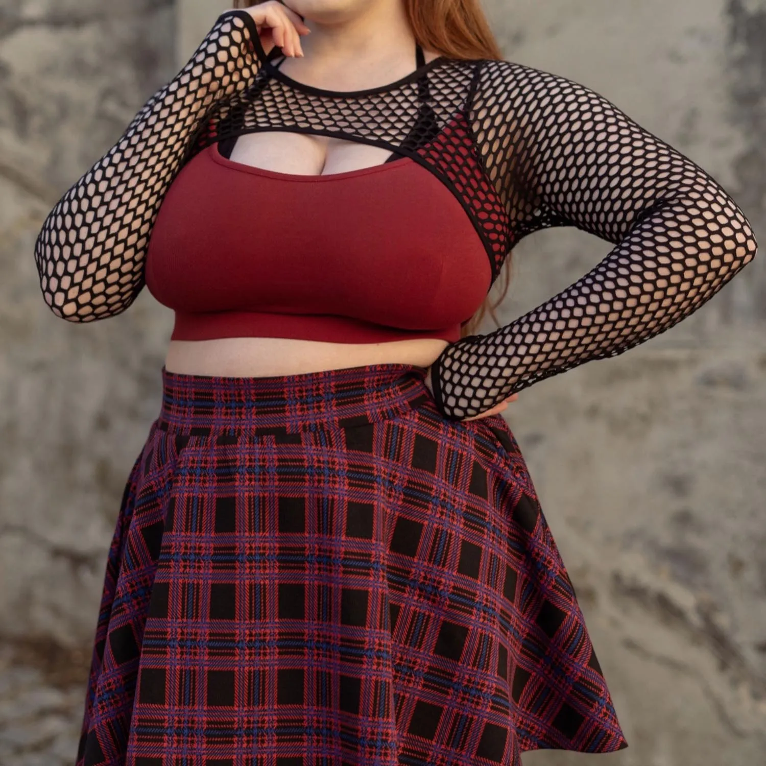 Fishnet Top - Alanis - Wine