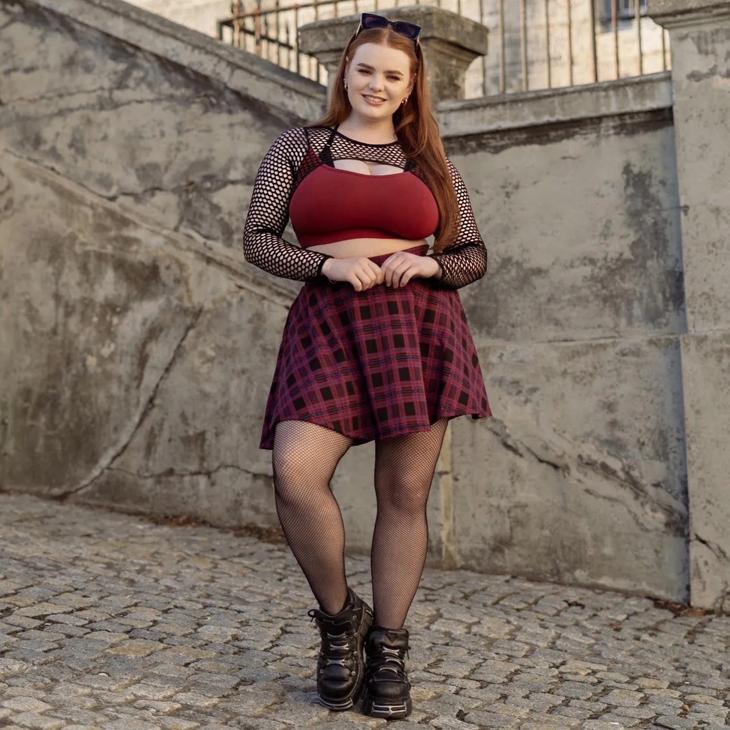 Fishnet Top - Alanis - Wine