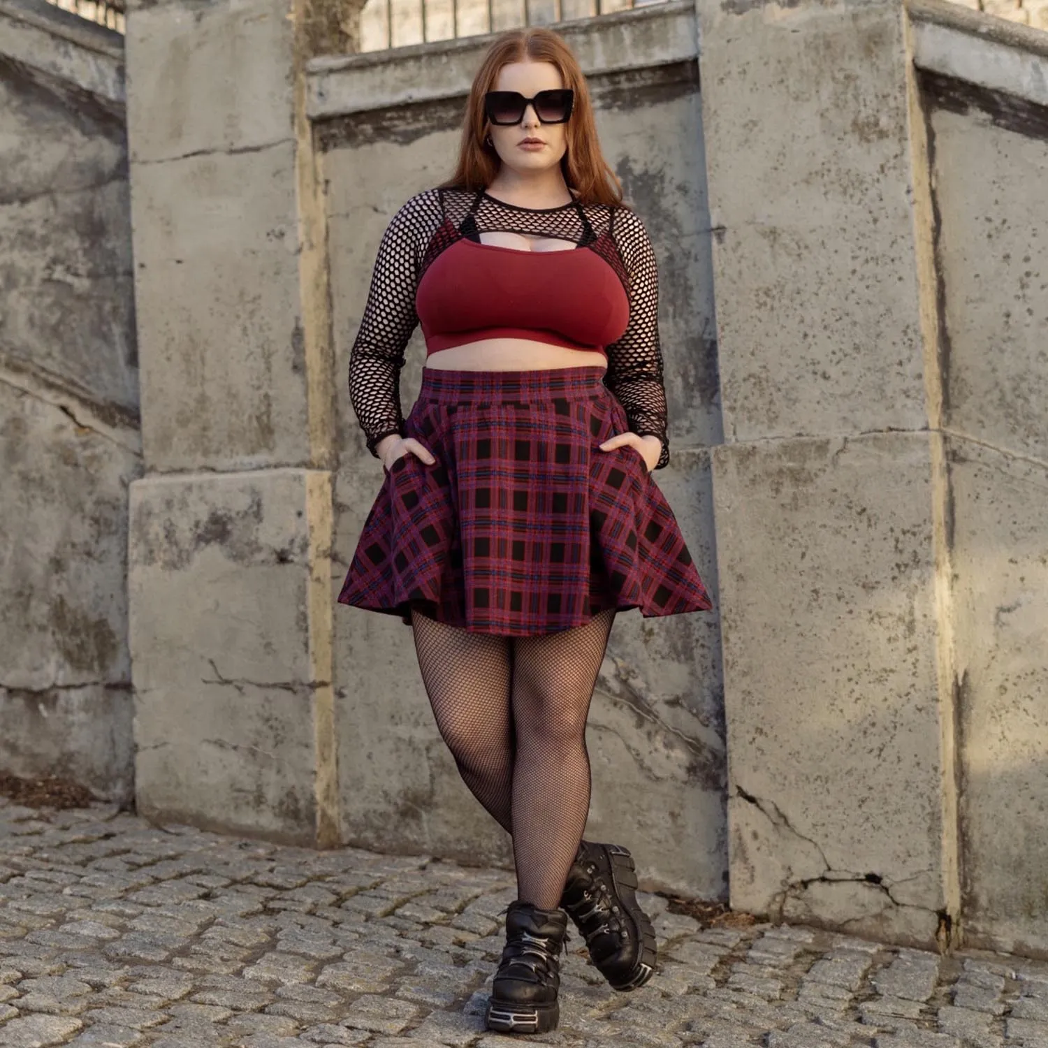 Fishnet Top - Alanis - Wine