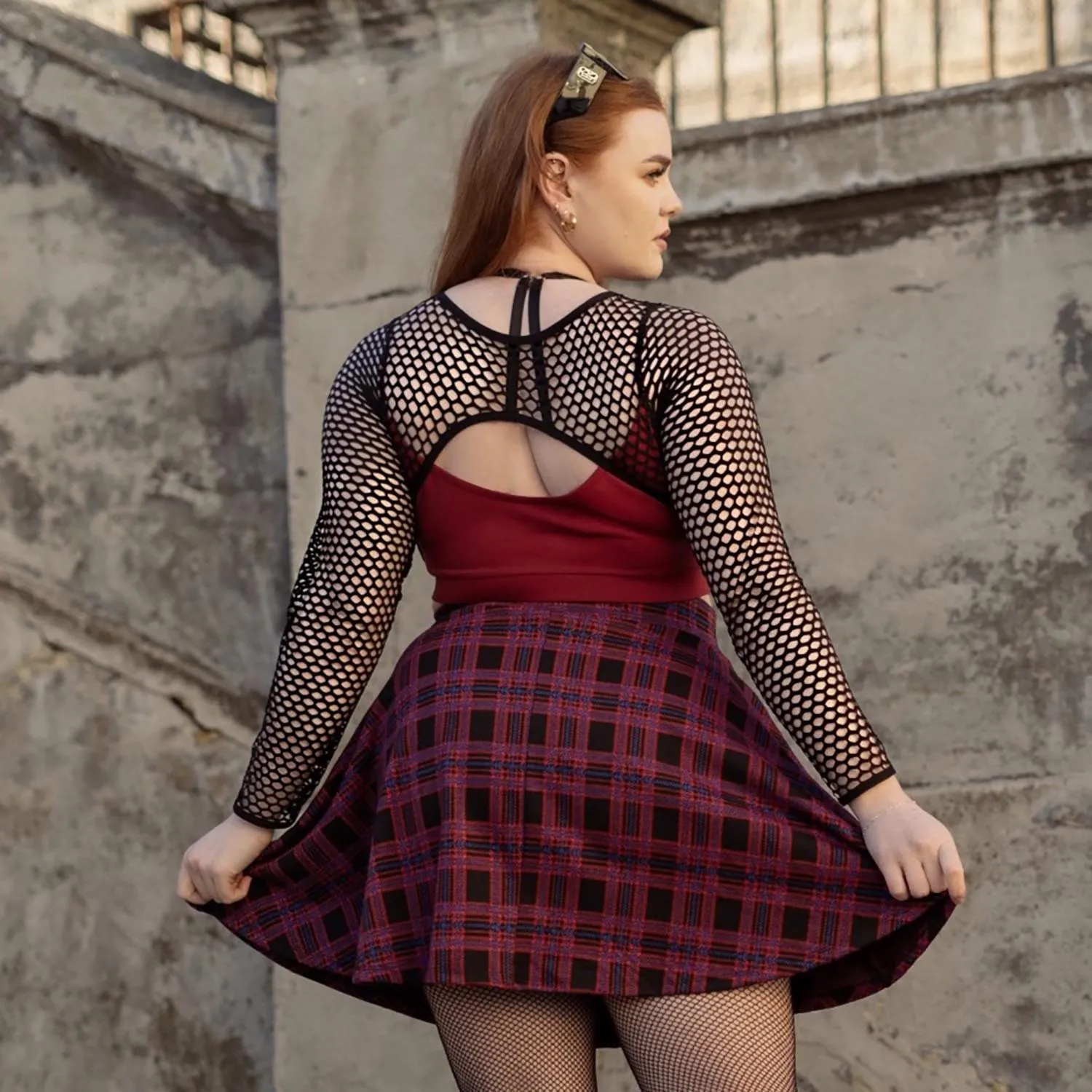 Fishnet Top - Alanis - Wine