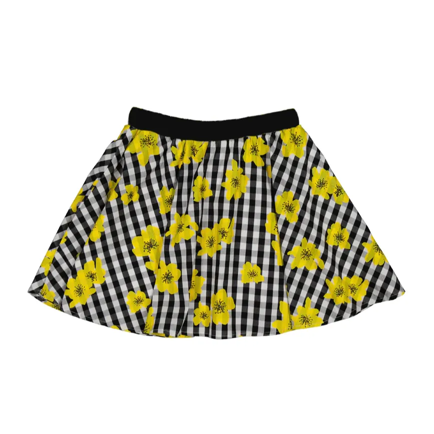 Floral Gingham Skirt