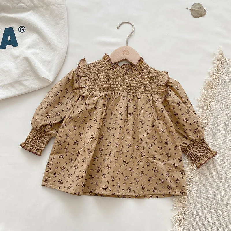 Floral Ruffled Collar Blouse