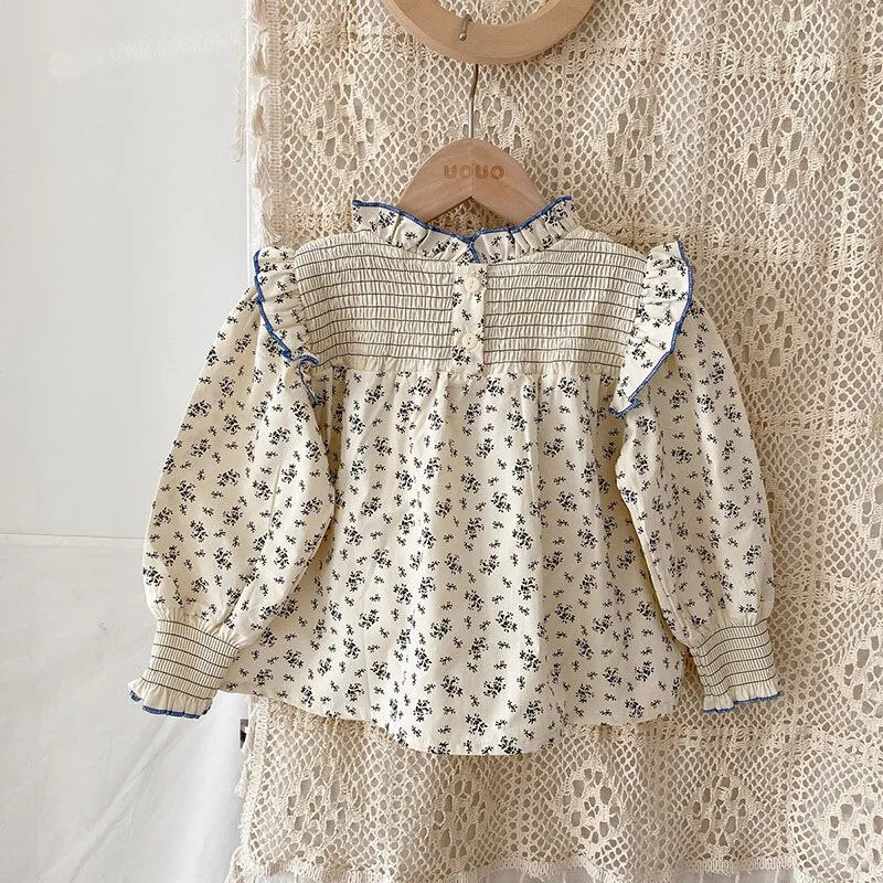 Floral Ruffled Collar Blouse
