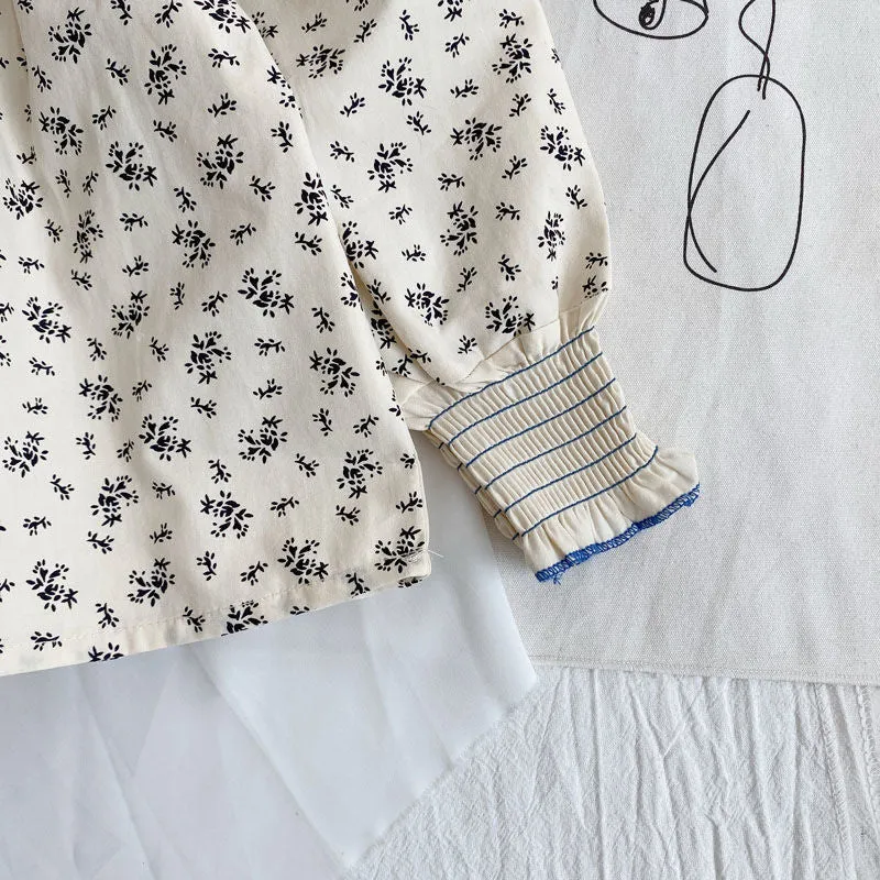 Floral Ruffled Collar Blouse