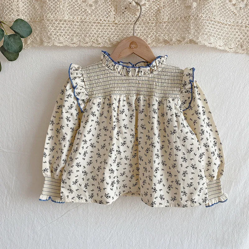 Floral Ruffled Collar Blouse