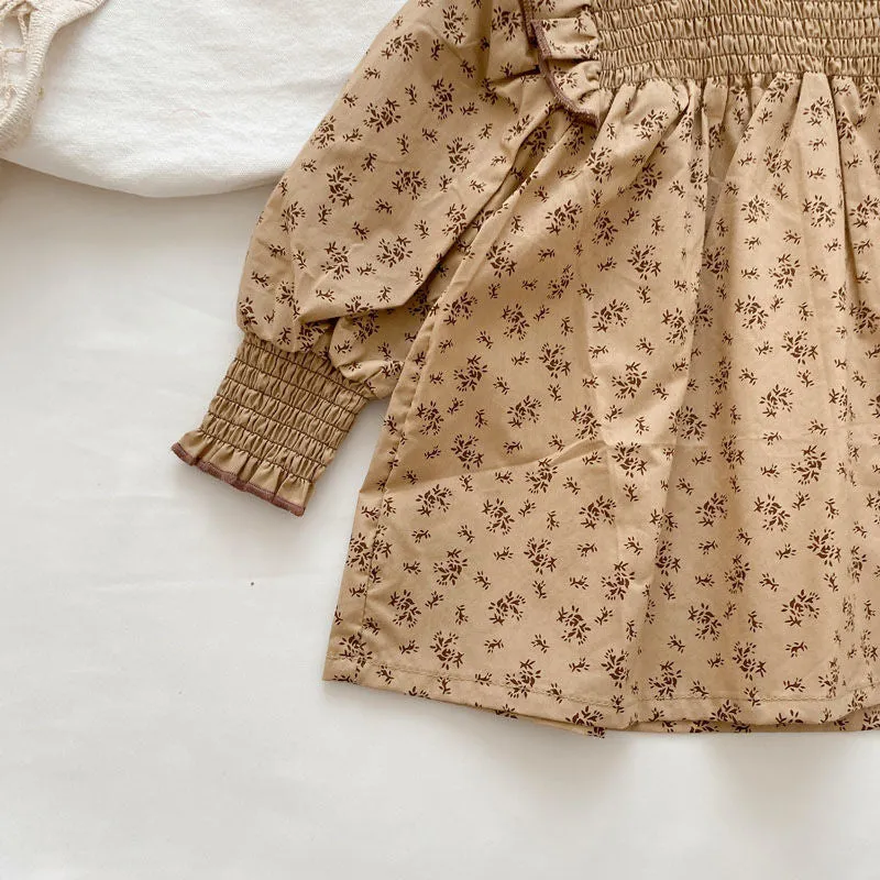 Floral Ruffled Collar Blouse