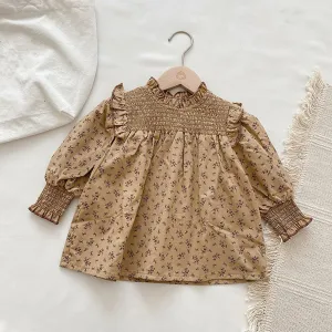 Floral Ruffled Collar Blouse