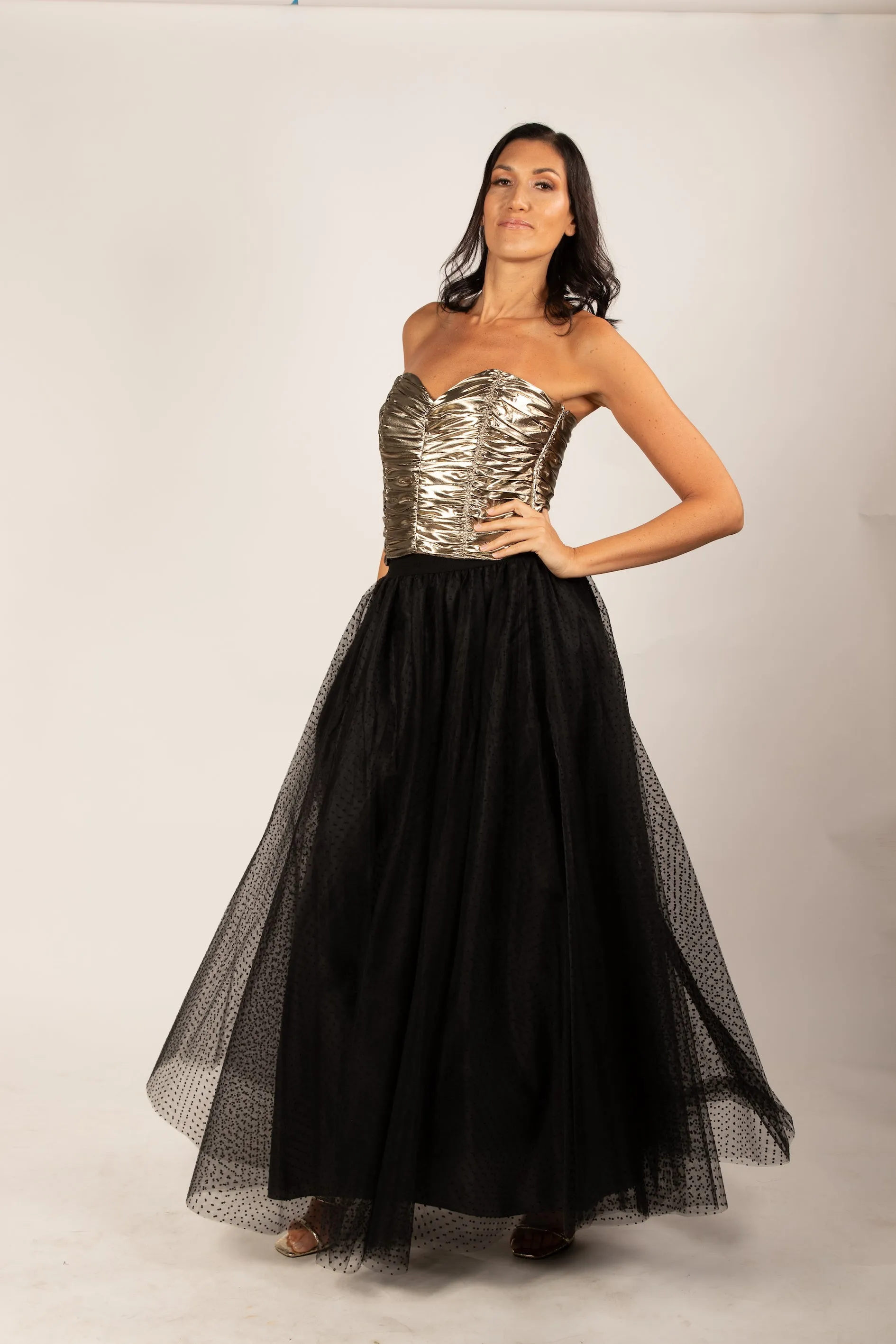 Gala Black Dotted Tulle Skirt - Limited Edition