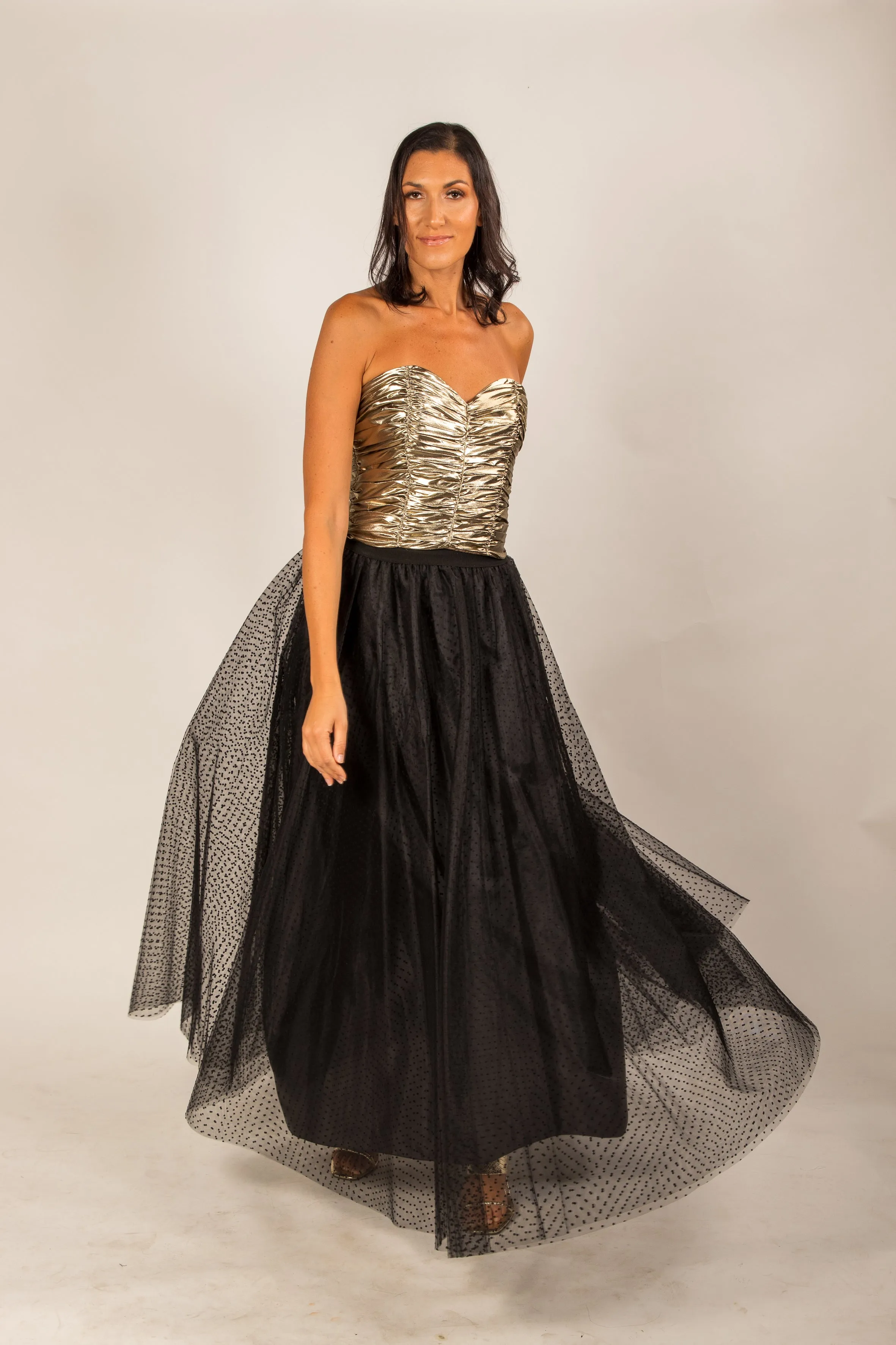 Gala Black Dotted Tulle Skirt - Limited Edition