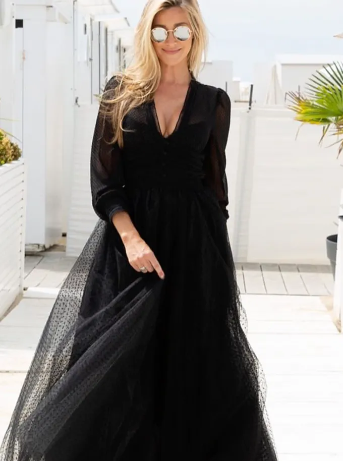 Gala Black Dotted Tulle Skirt - Limited Edition