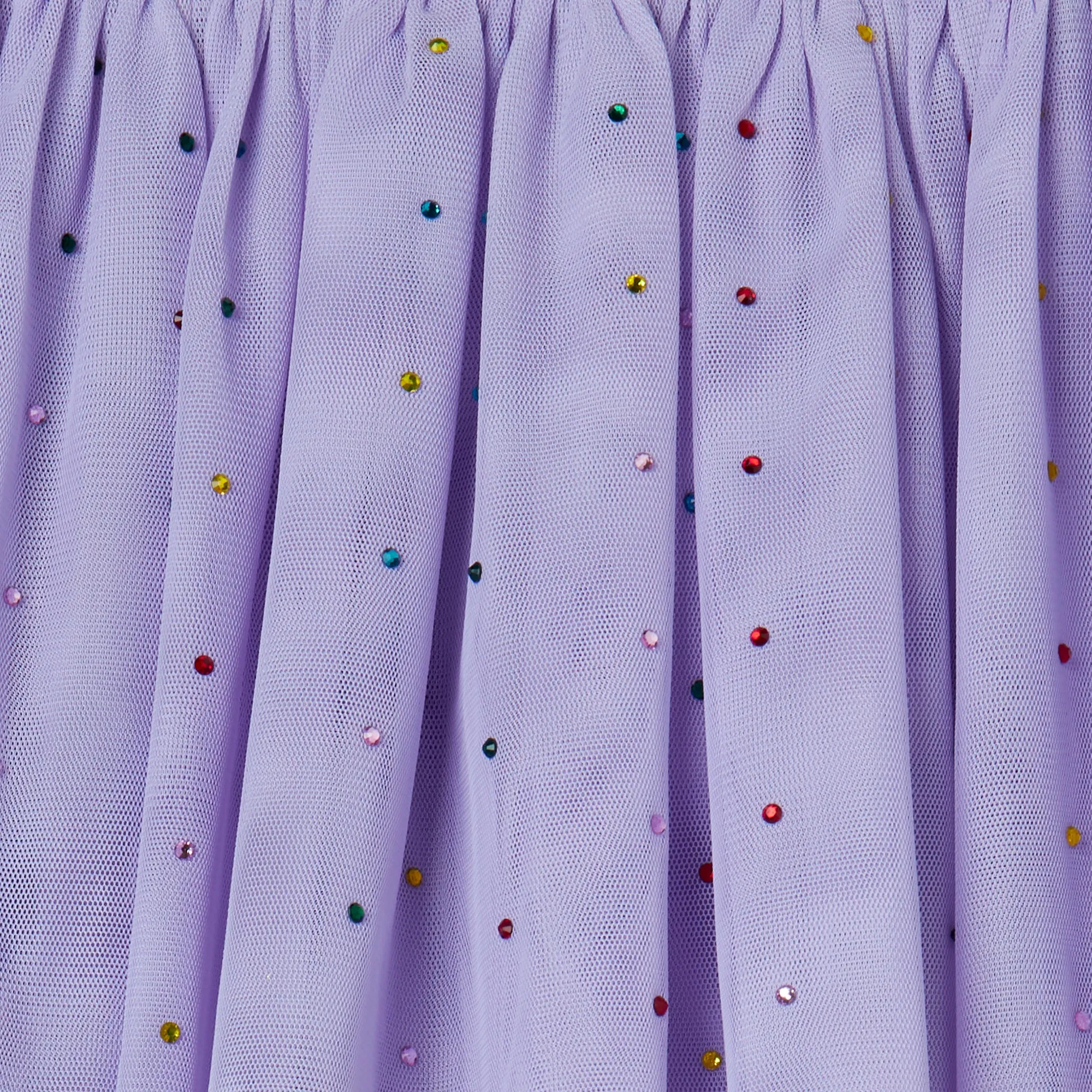 Girls Lilac Diamonte Tulle Skirt