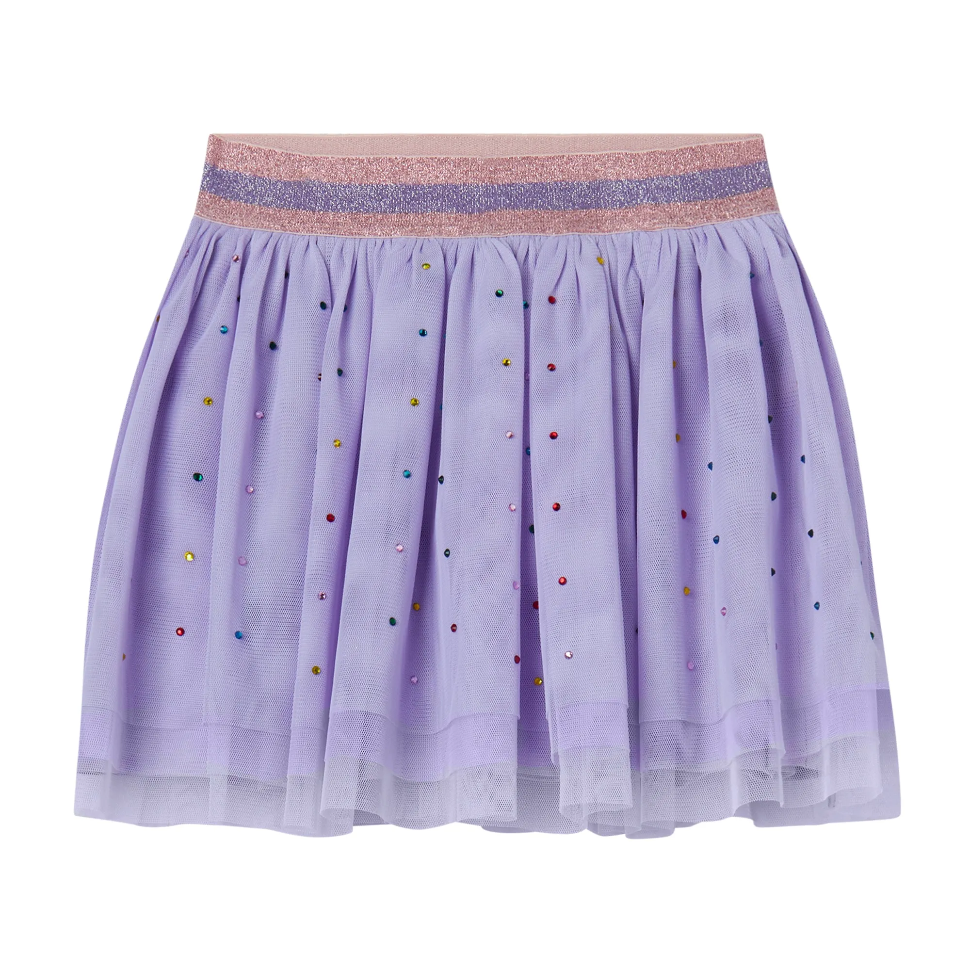Girls Lilac Diamonte Tulle Skirt