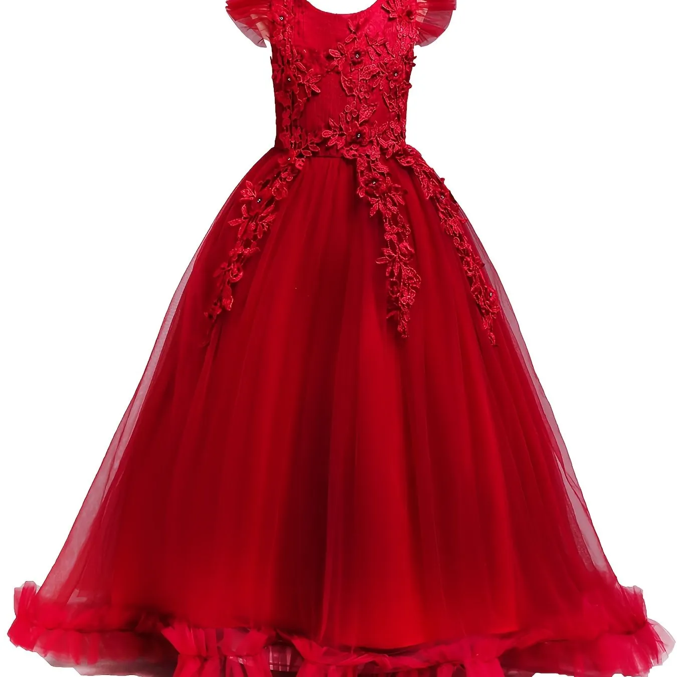 Girls Princess Flower Girls Dress for Pageant, Wedding, and Piano Performances