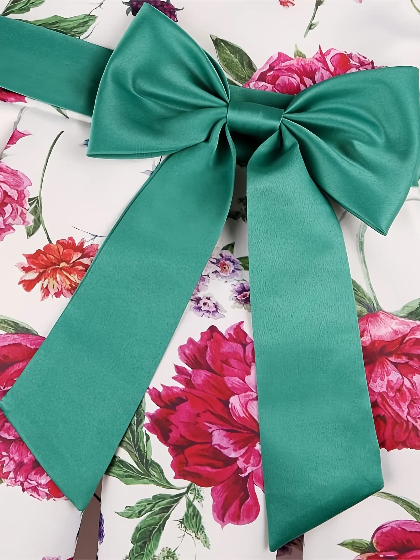 Girls Princess Short Sleeve Bow Printed Dress