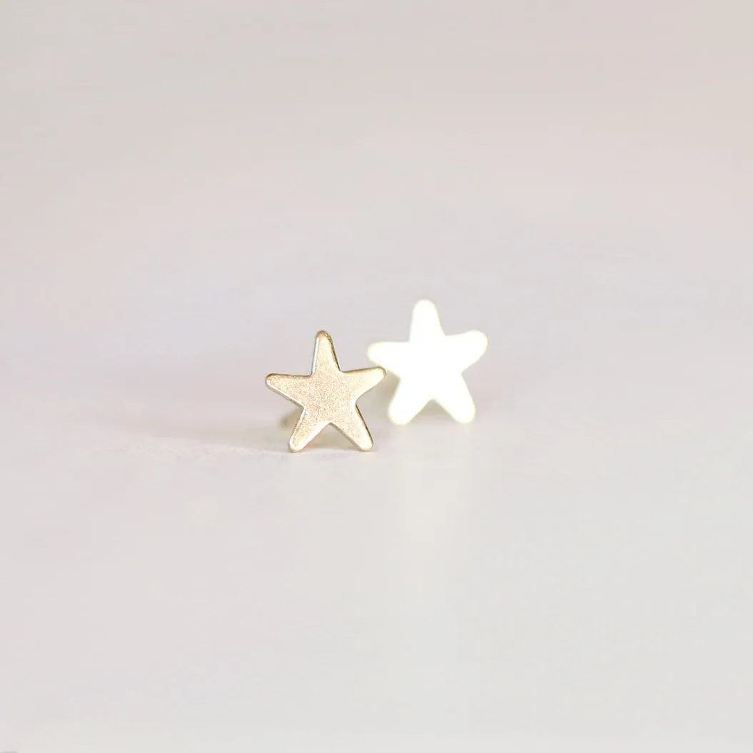 Gold Star Stud Earrings