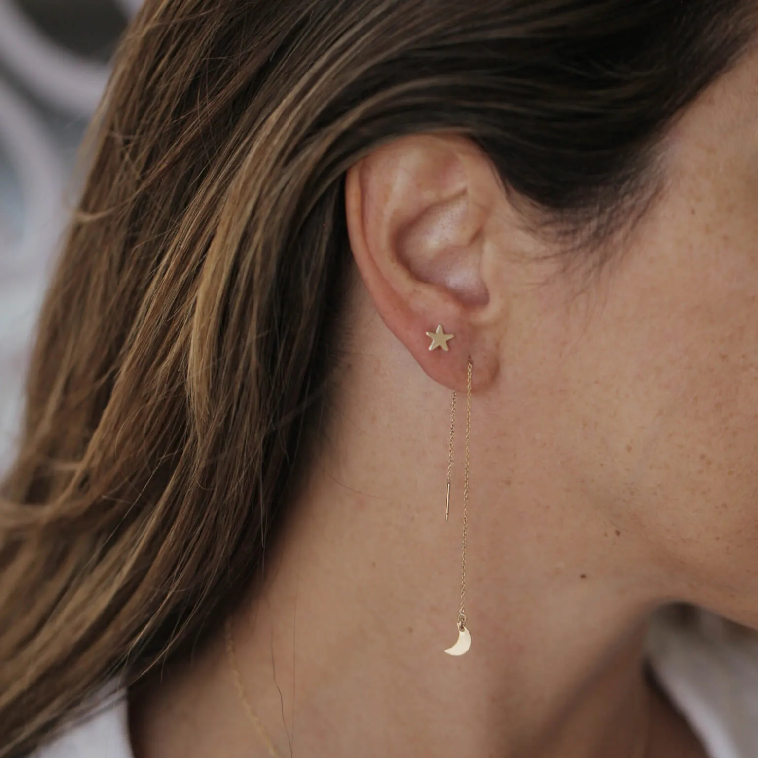 Gold Star Stud Earrings