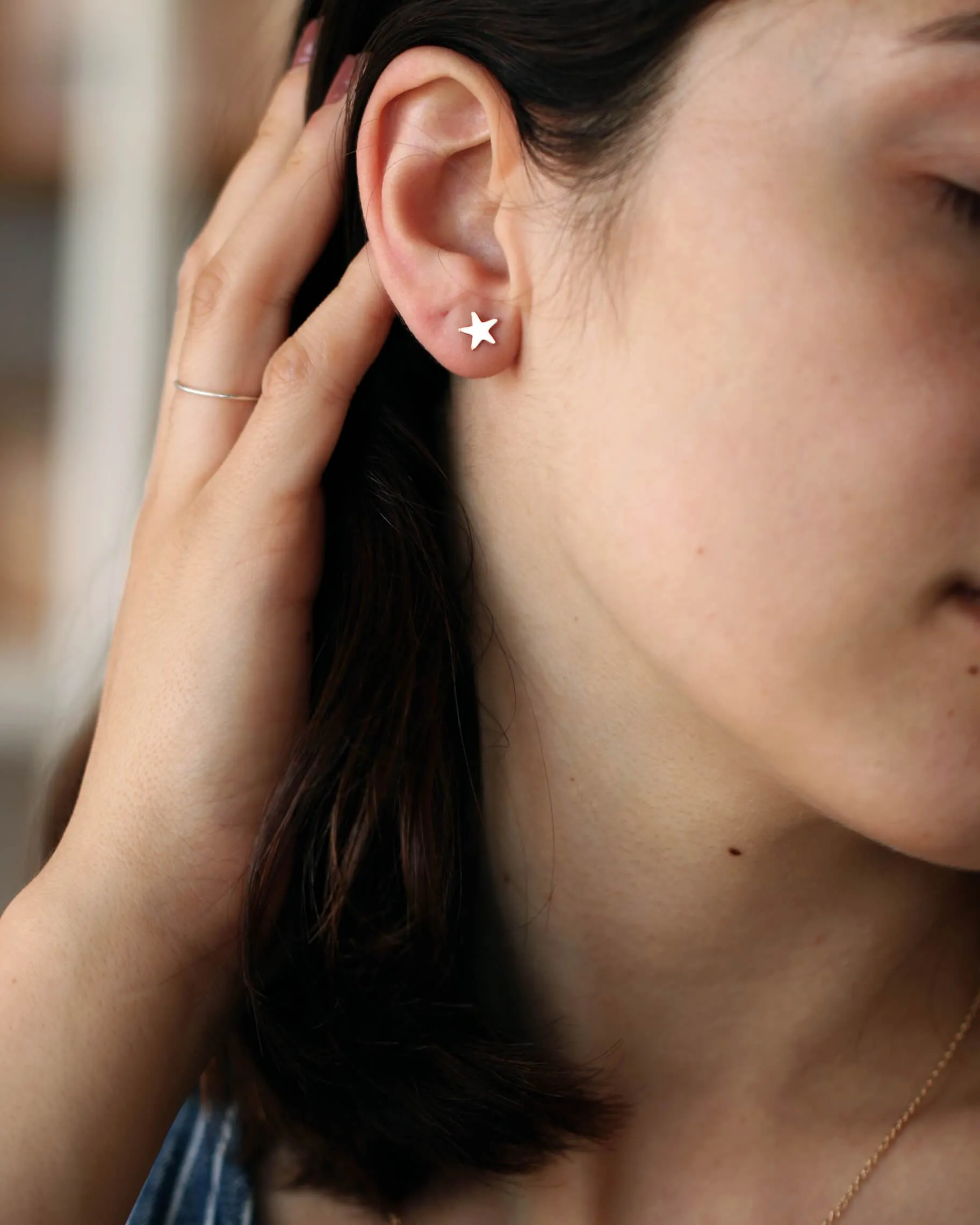 Gold Star Stud Earrings