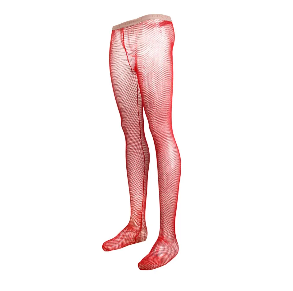 Gucci Nettina Fishnet Tights in Washed Rose Red