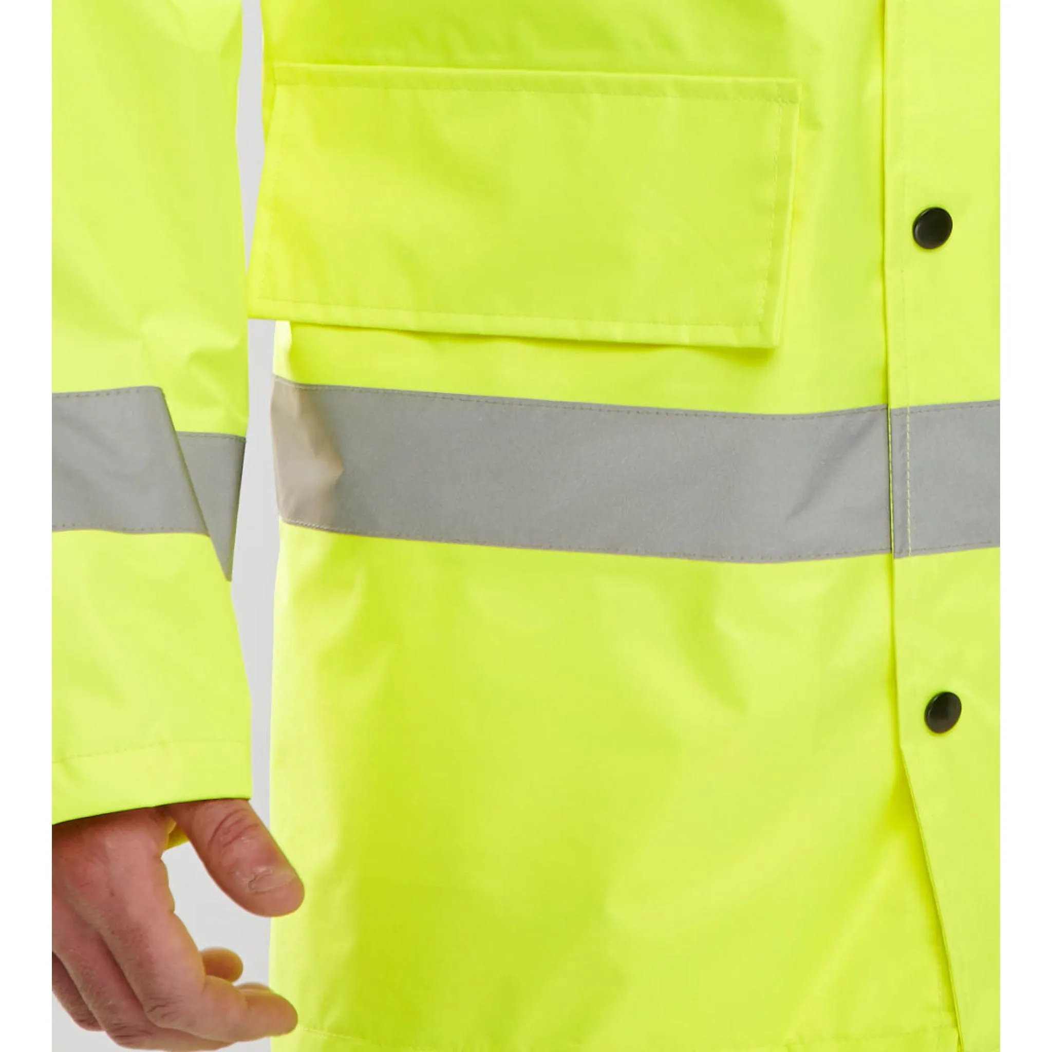 Hi-vis Lightweight Jacket with Concealed Hood - Saturn Yellow