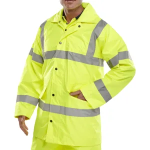 Hi-vis Lightweight Jacket with Concealed Hood - Saturn Yellow