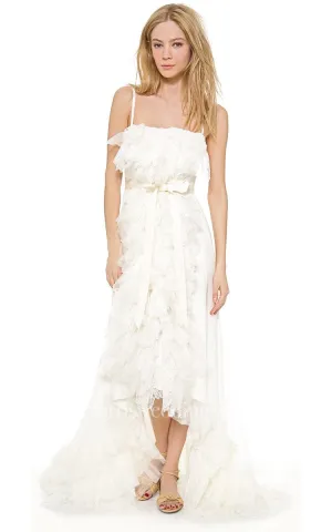 High-low Spaghetti A-line Organza Dress With Ruffles-702061