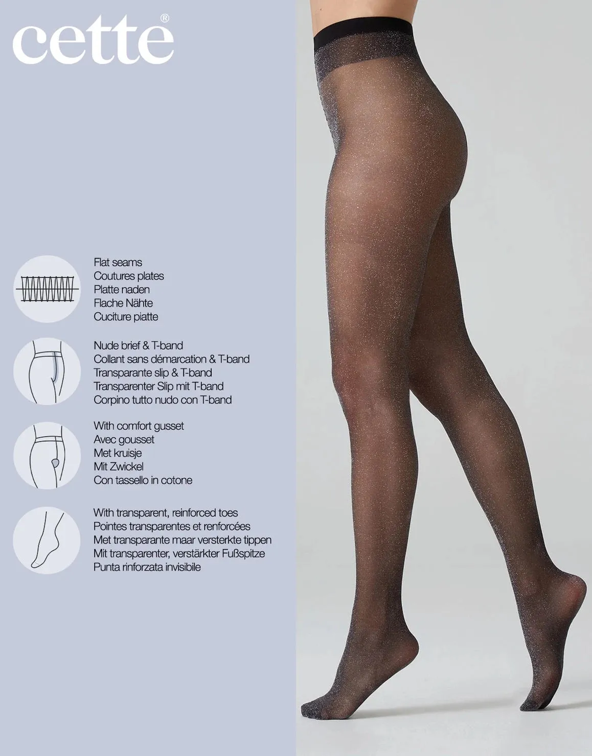 Hollywood Lurex Shiny Sheer Tights - 20 DEN