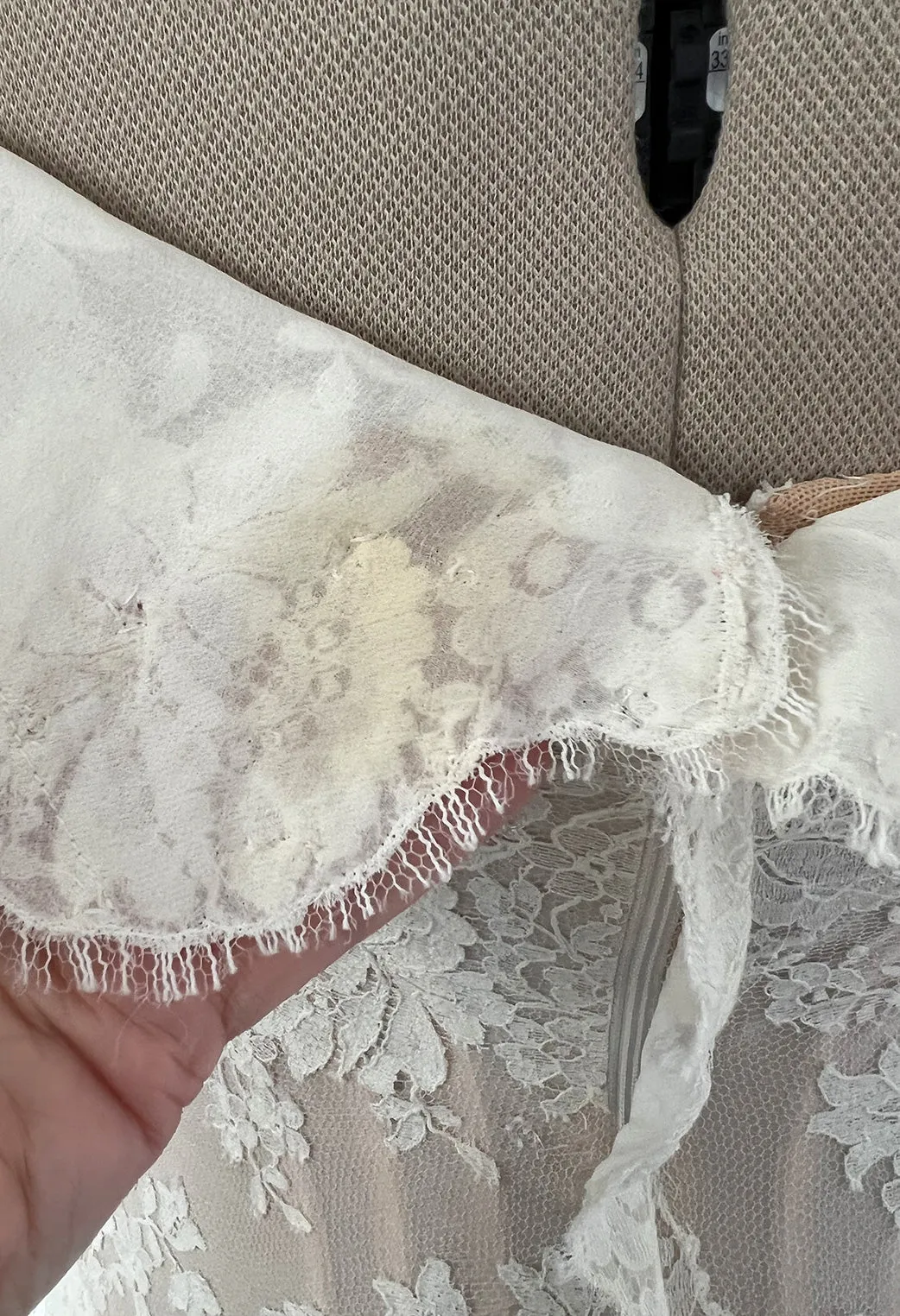 Incredible 2012 Alexander McQueen Ivory Lace Corseted Wedding Dress w High Front and Trained Back