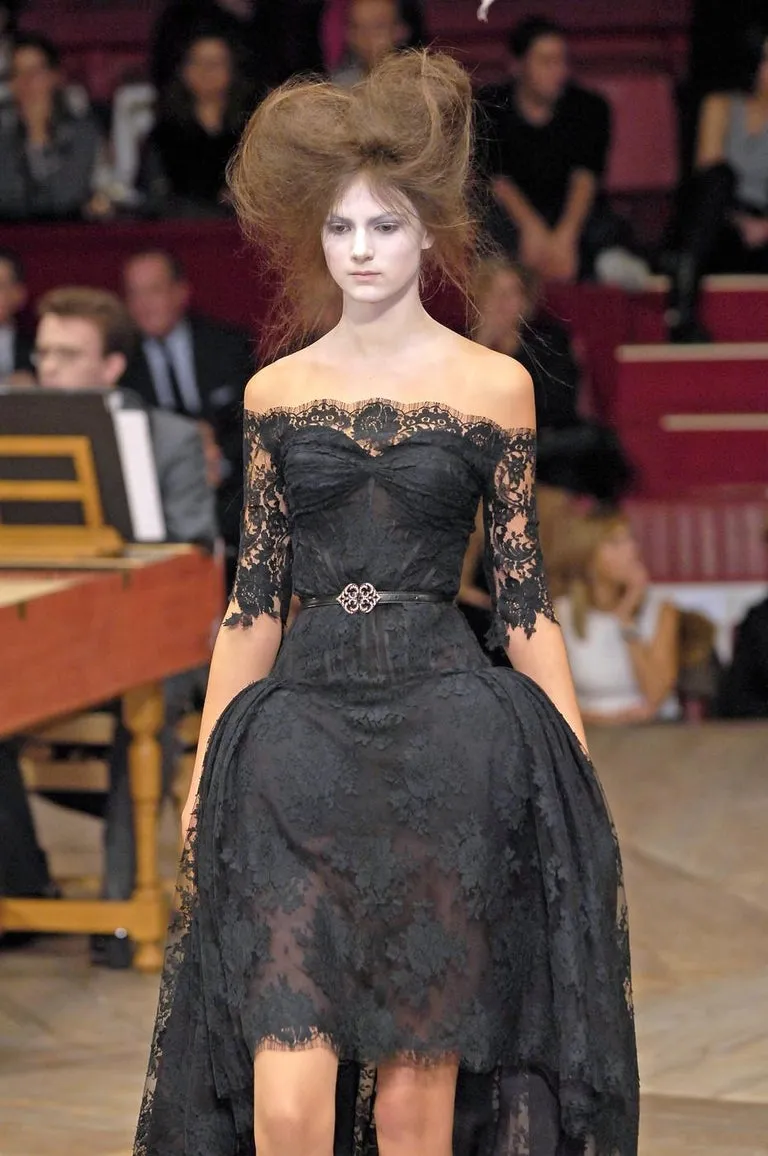 Incredible 2012 Alexander McQueen Ivory Lace Corseted Wedding Dress w High Front and Trained Back