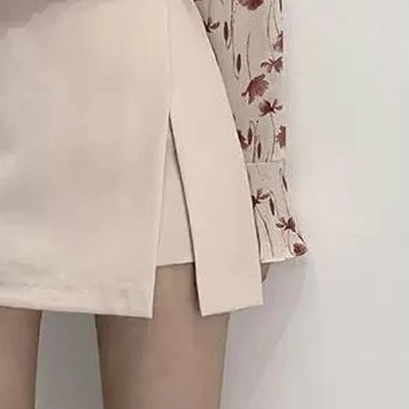 Irregular Solid Side-slit Stretchy