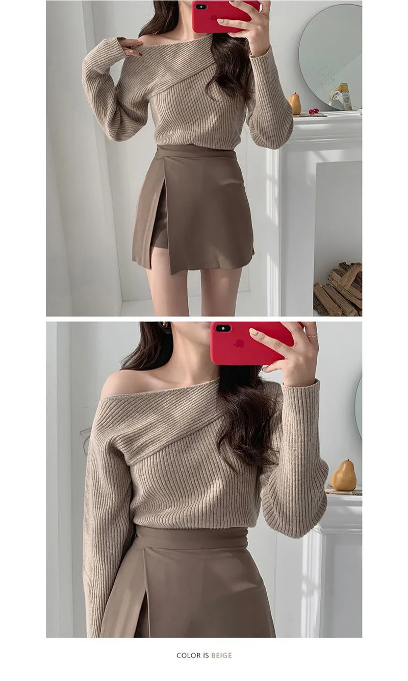 Irregular Solid Side-slit Stretchy