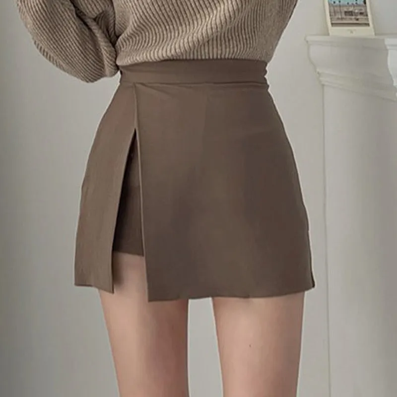 Irregular Solid Side-slit Stretchy