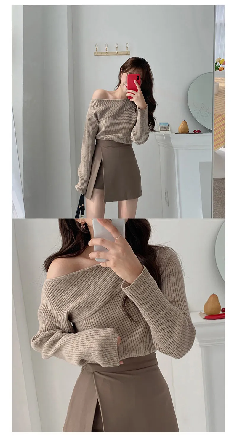Irregular Solid Side-slit Stretchy