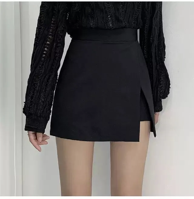 Irregular Solid Side-slit Stretchy
