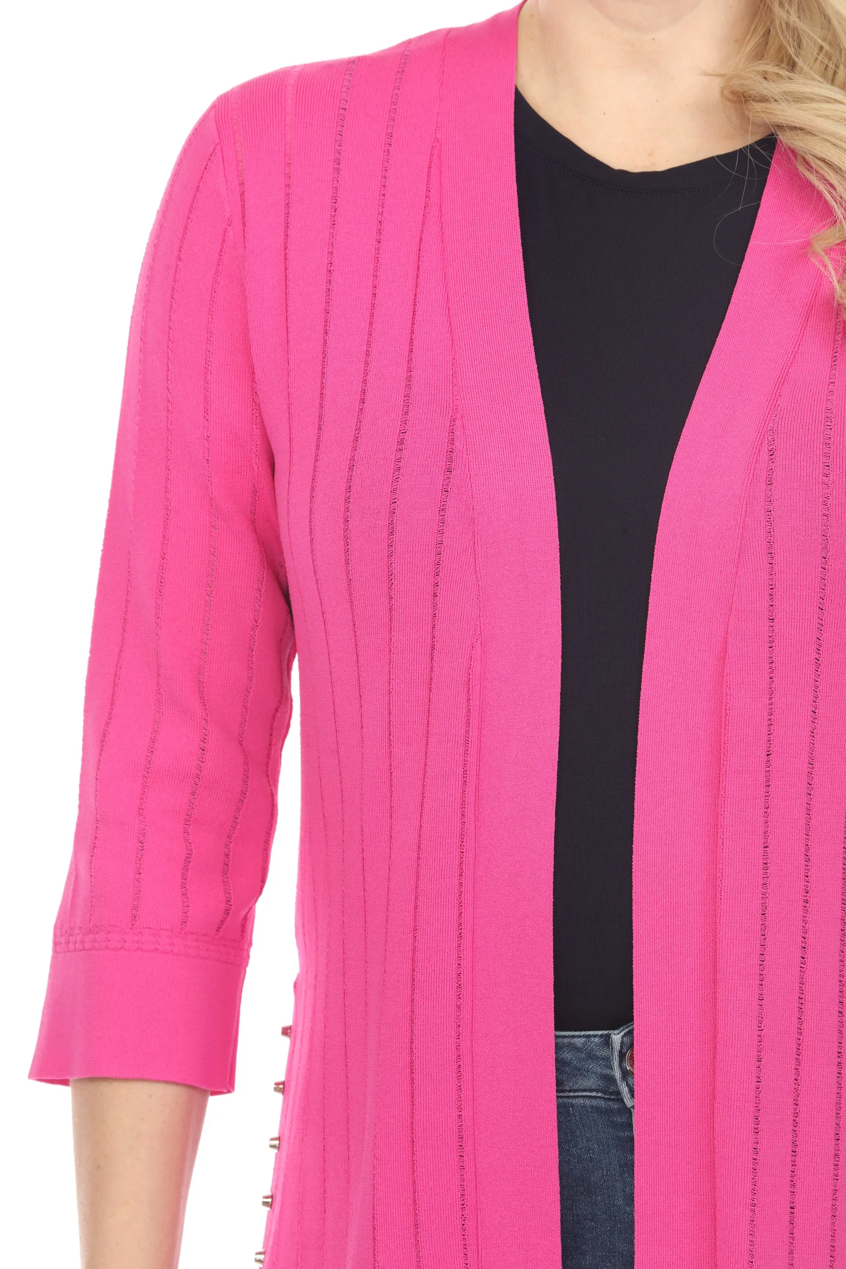 Joseph Ribkoff Studded Open Front Knit Longline Cardigan 222929S24