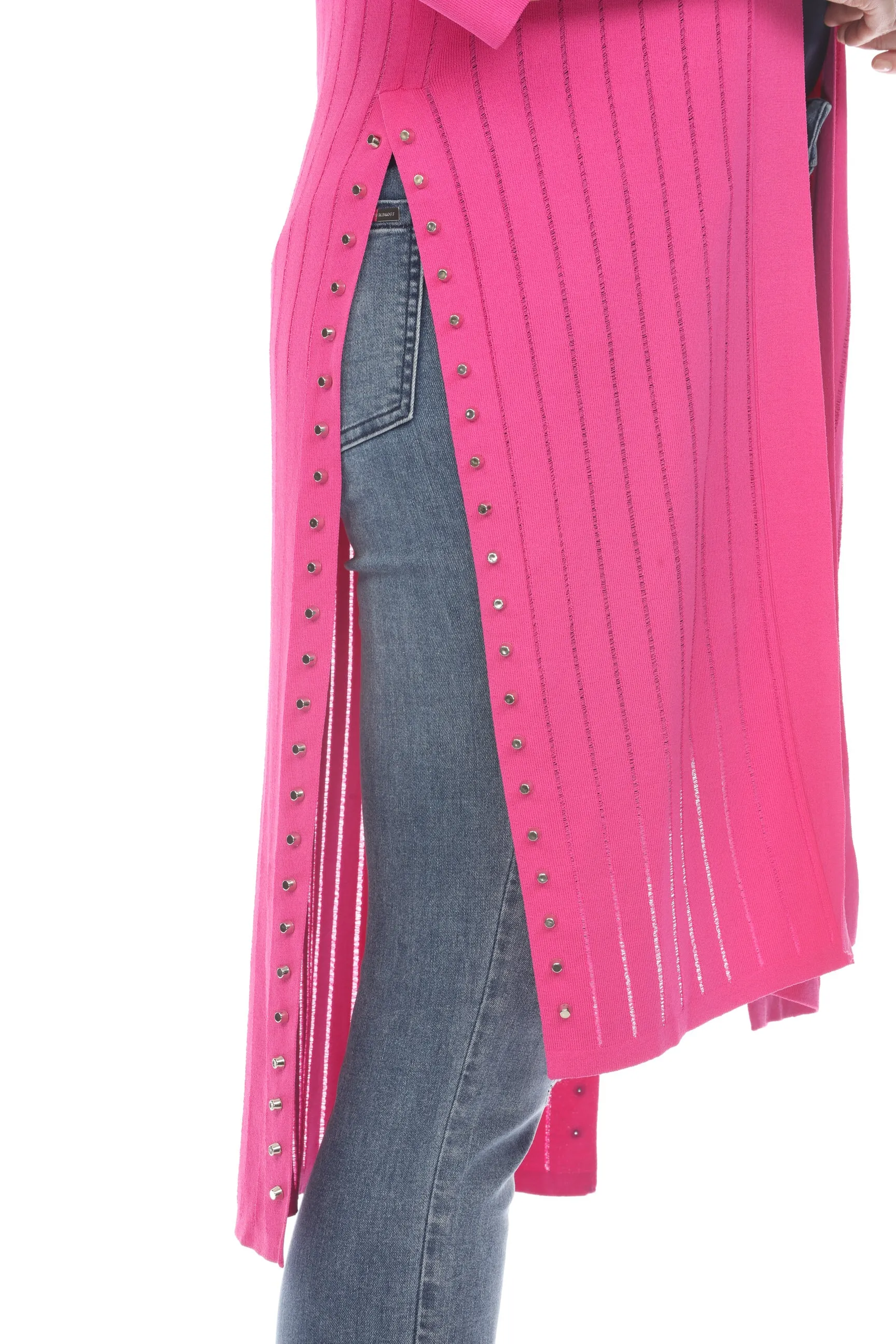 Joseph Ribkoff Studded Open Front Knit Longline Cardigan 222929S24