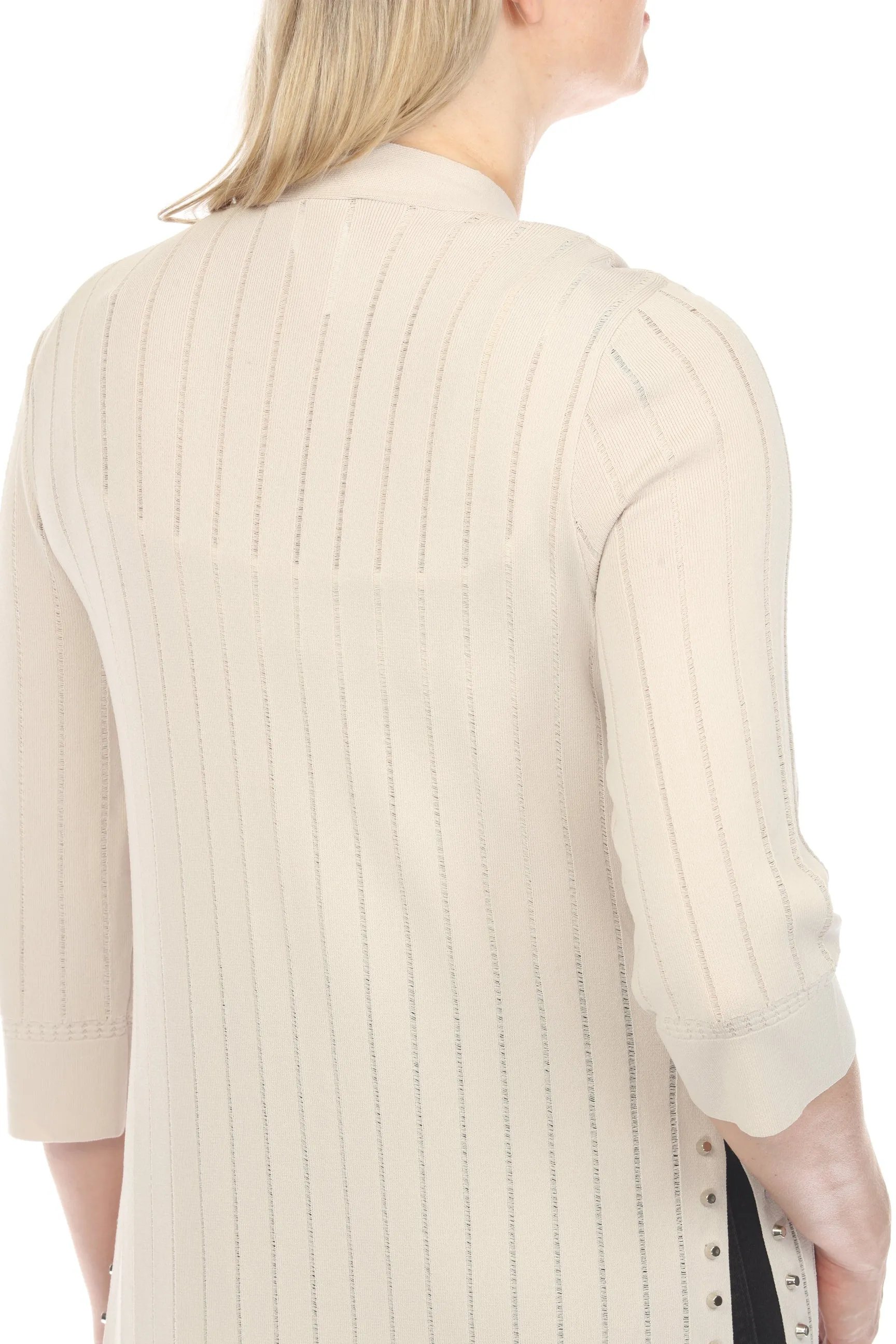 Joseph Ribkoff Studded Open Front Knit Longline Cardigan 222929S24