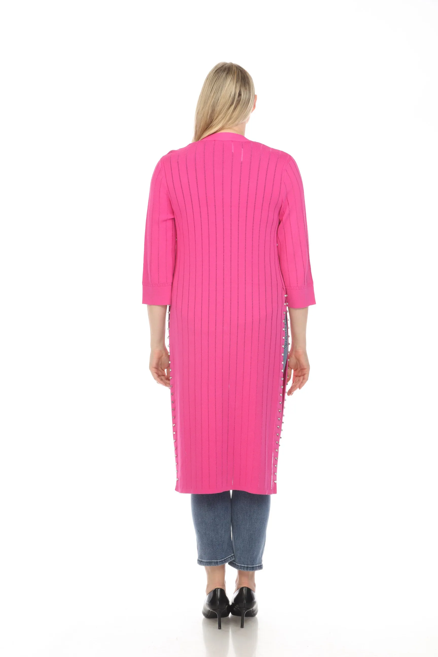 Joseph Ribkoff Studded Open Front Knit Longline Cardigan 222929S24