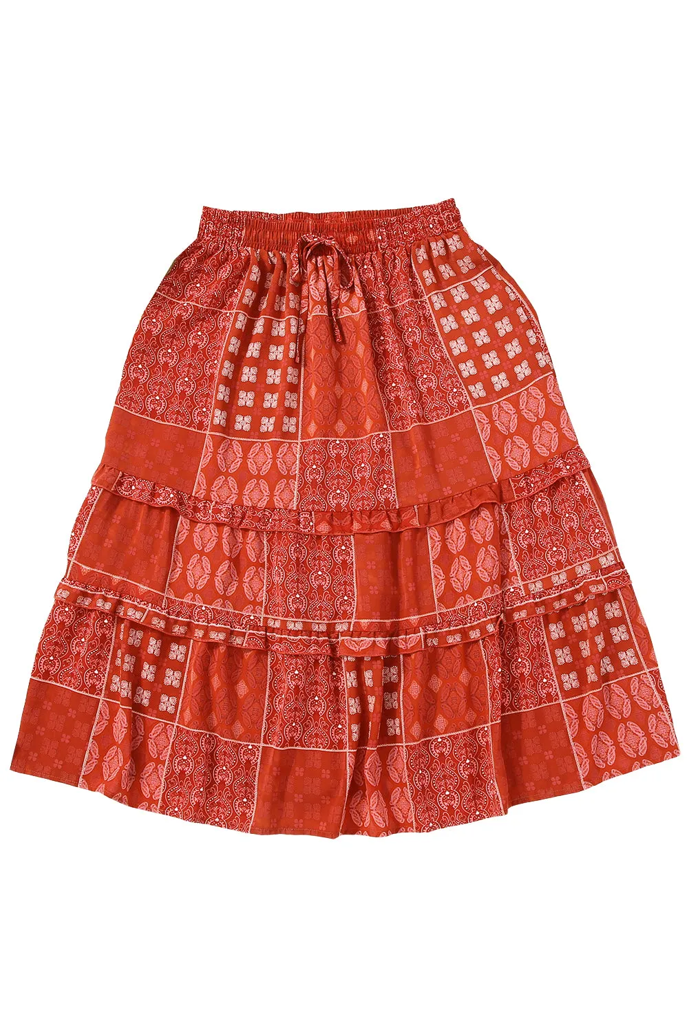 KaleaBoutique Bohemian Mix Print Long Flared Skirt